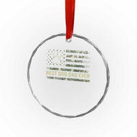Best Dog Dad Ever Crystal Glass Ornament Camo American Flag USA Fathers Day Gift for Dog Lovers - Wonder Print Shop