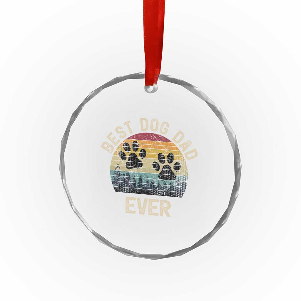 Best Dog Dad Ever Crystal Glass Ornament Fathers Day Gift for Dog Lovers - Wonder Print Shop