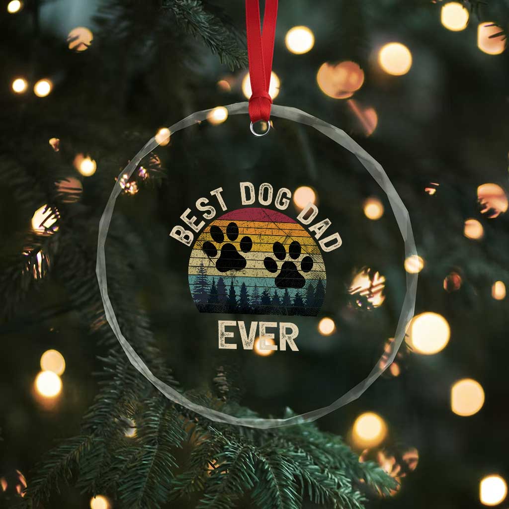 Best Dog Dad Ever Crystal Glass Ornament Fathers Day Gift for Dog Lovers - Wonder Print Shop