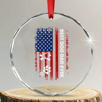 Best Dog Dad Ever Crystal Glass Ornament Fathers Day Gift From Dog USA Flag Puppy Lover Paw