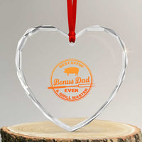 Best Effin Bonus Dad Ever And Grill Master Heart Crystal Glass Ornament Step Dad Fathers Day Gift Cooking Grilling BBQ Chef