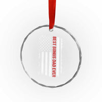 Best Effin Bonus Dad Ever Crystal Glass Ornament Funny Stepdad American Flag