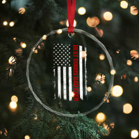 Best Effin Bonus Dad Ever Crystal Glass Ornament Funny Stepdad American Flag