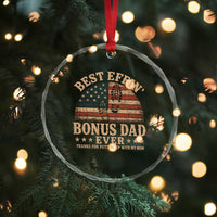 Best Effin Bonus Dad Ever Crystal Glass Ornament Step Dad American Flag Father's Day Gifts