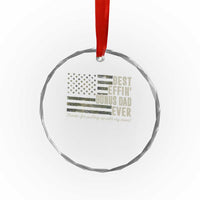 Best Effin’ Bonus Dad Ever Crystal Glass Ornament Step Dad Camo American Flag Camouflage