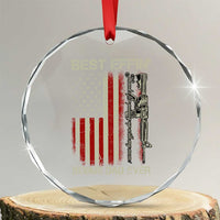 Best Effin Bonus Dad Ever Crystal Glass Ornament Step Dad Fathers Day Vintage American Flag