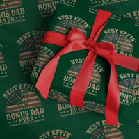 Best Effin Bonus Dad Ever Wrapping Paper Roll Step Dad American Flag Father's Day Gifts