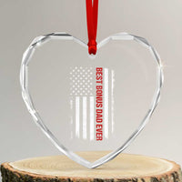 Best Effin Bonus Dad Ever Heart Crystal Glass Ornament Funny Stepdad American Flag