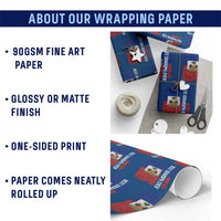 Best Grandpa Ever Haitian Granpapa Wrapping Paper Roll Vintage Distressed Haiti Flag Father's Day