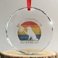 Best Grandpaw Ever Crystal Glass Ornament Retro Dog Grandpa Fathers Day Gift From Dog - Wonder Print Shop
