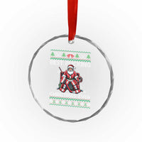 Best Pucking Christmas Ever Crystal Glass Ornament Santa Hockey Goalie Ugly Sweater Gift - Wonder Print Shop