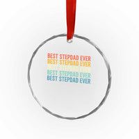 Best Stepdad Ever Crystal Glass Ornament Funny Retro Stepdad Bonus Dad