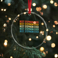 Best Stepmom Ever Crystal Glass Ornament Funny Retro StepMom Bonus Mom