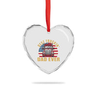 Best Truckin Dad Ever Heart Crystal Glass Ornament Funny Driver Fathers Day Gift