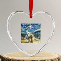 Bethlehem Starry Night Heart Crystal Glass Ornament Nativity Luke 2:11 Christian Christmas - Wonder Print Shop