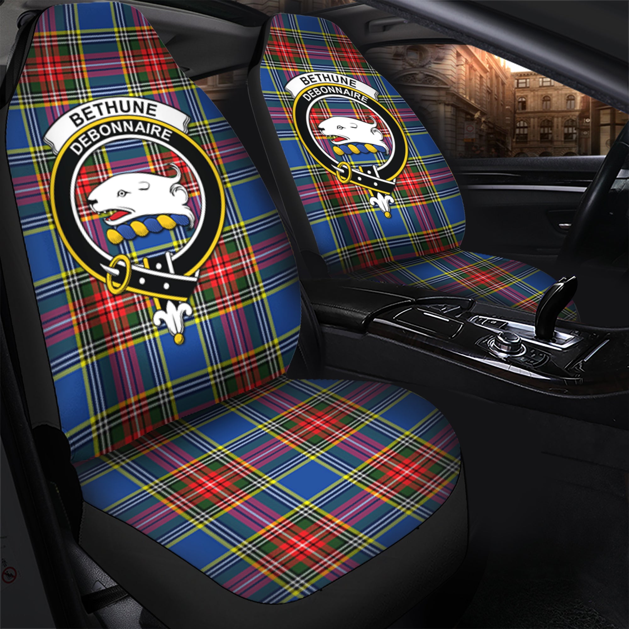 Bethune Clan Tartan Car Seat Cover, Family Crest Tartan Seat Cover TS23