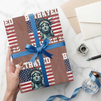 Betrayed Invoke 25 Statue of Liberty Crying Wrapping Paper Roll 25th Amendment Distressed Flag Political Satire Graphic
