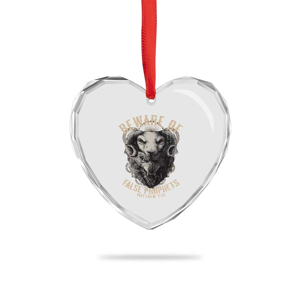 Beware Of False Prophets Heart Crystal Glass Ornament Christian Sheep Wolf - Wonder Print Shop