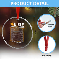 Bible Emergency Numbers Crystal Glass Ornament Funny Christian Bible Jesus Religious