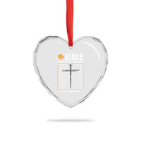 Bible Emergency Numbers Heart Crystal Glass Ornament Funny Christian Bible Jesus Religious