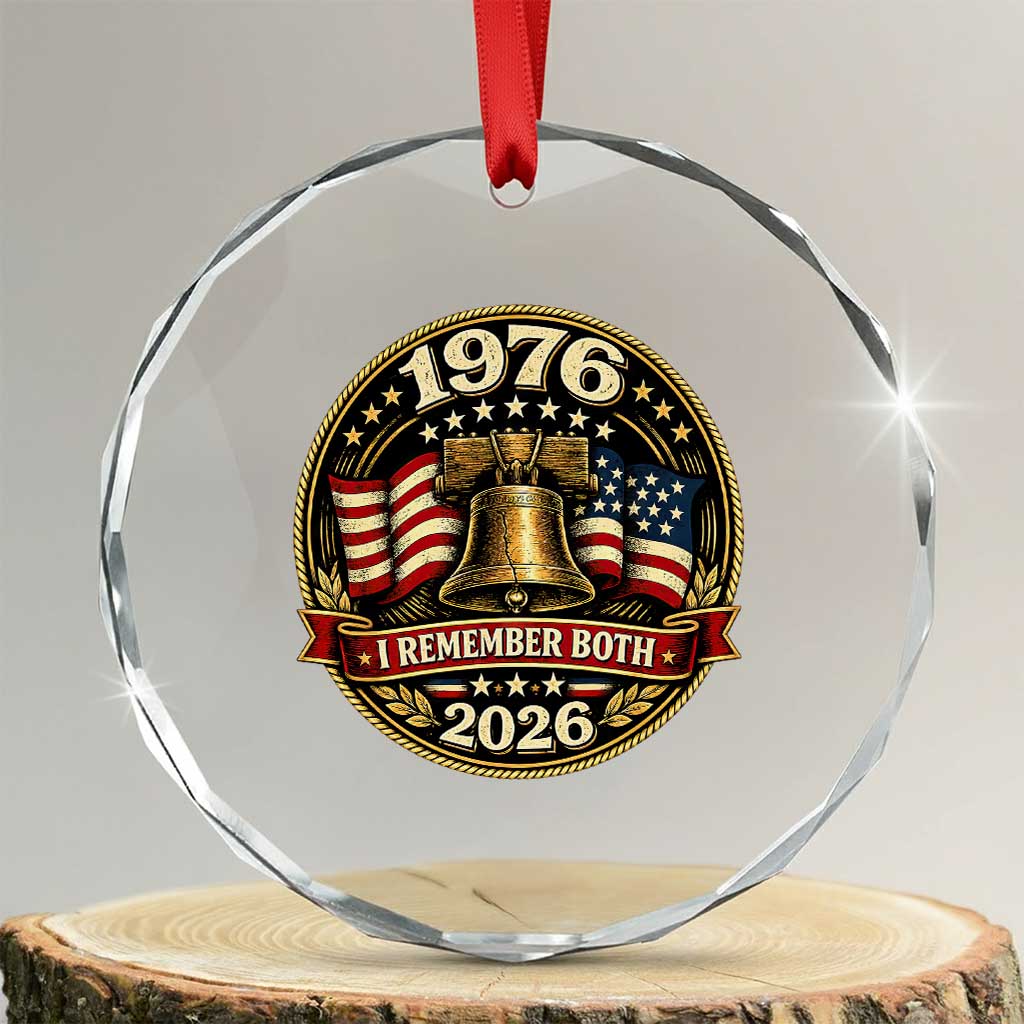 Bicentennial Born 1976 Liberty Bell Crystal Glass Ornament America 250th Anniversary 50th Birthday