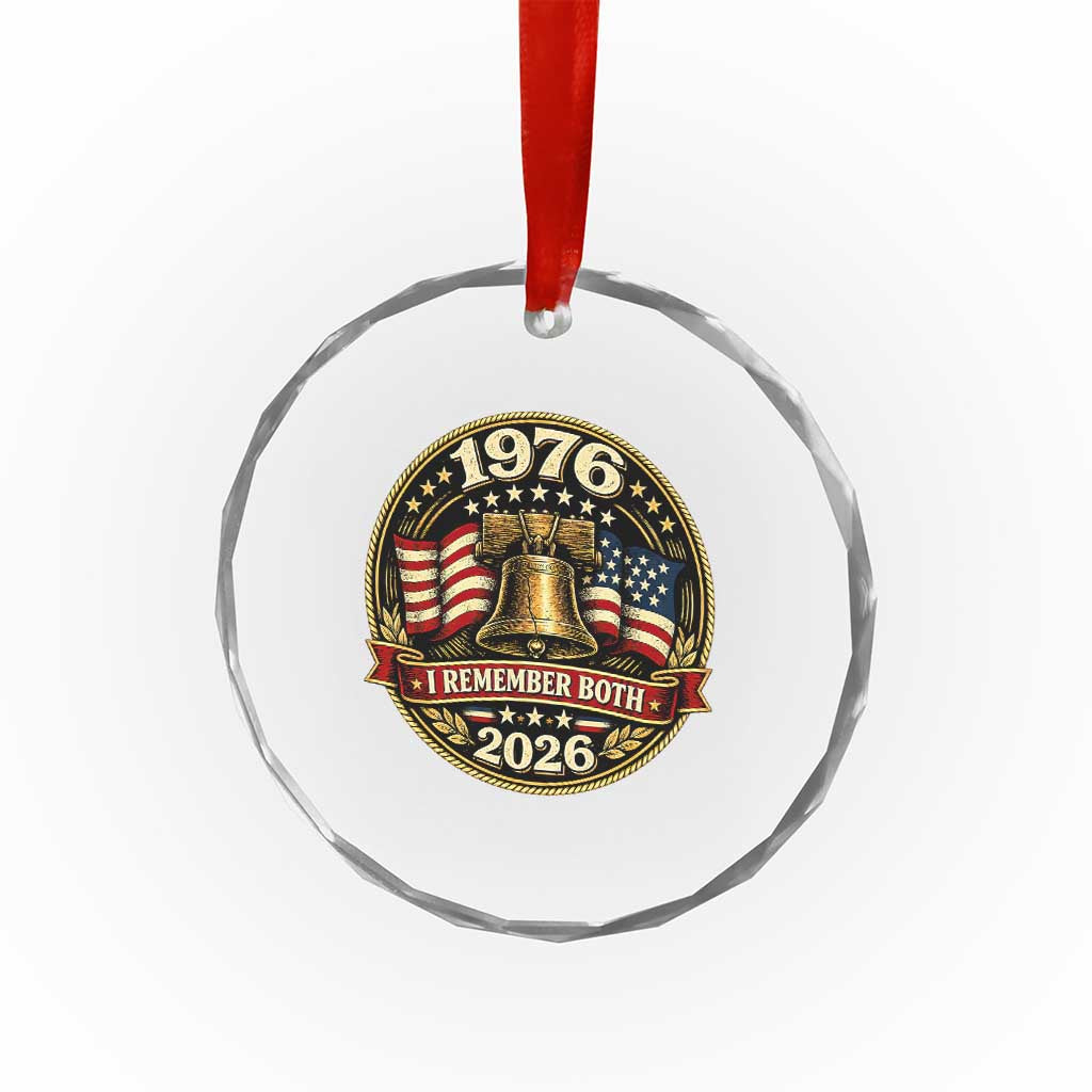 Bicentennial Born 1976 Liberty Bell Crystal Glass Ornament America 250th Anniversary 50th Birthday