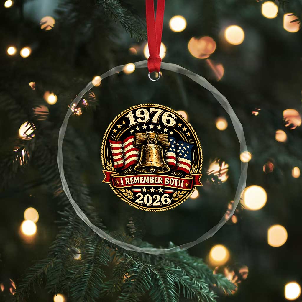 Bicentennial Born 1976 Liberty Bell Crystal Glass Ornament America 250th Anniversary 50th Birthday