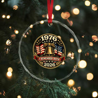 Bicentennial Born 1976 Liberty Bell Crystal Glass Ornament America 250th Anniversary 50th Birthday