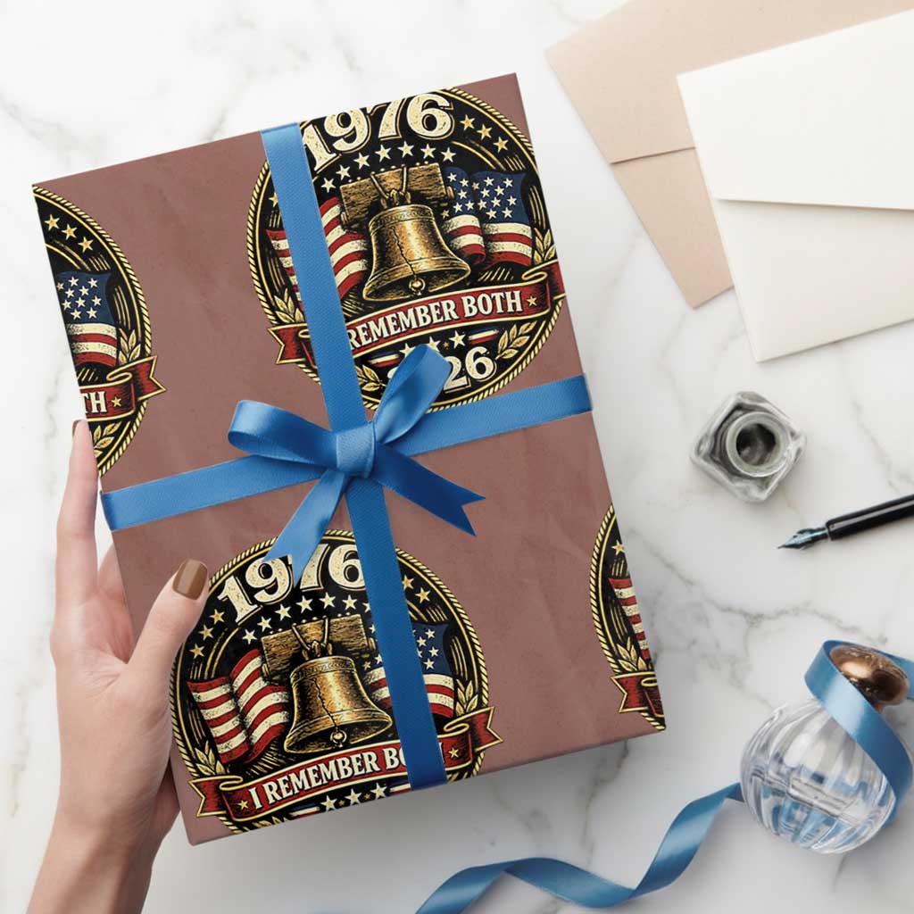 Bicentennial Born 1976 Liberty Bell Wrapping Paper Roll America 250th Anniversary 50th Birthday