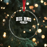 Big Bro Est 2026 Crystal Glass Ornament Promoted To Brother Sibling Reveal