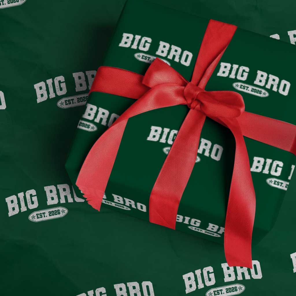 Big Bro Est 2026 Wrapping Paper Roll Promoted To Brother Sibling Reveal