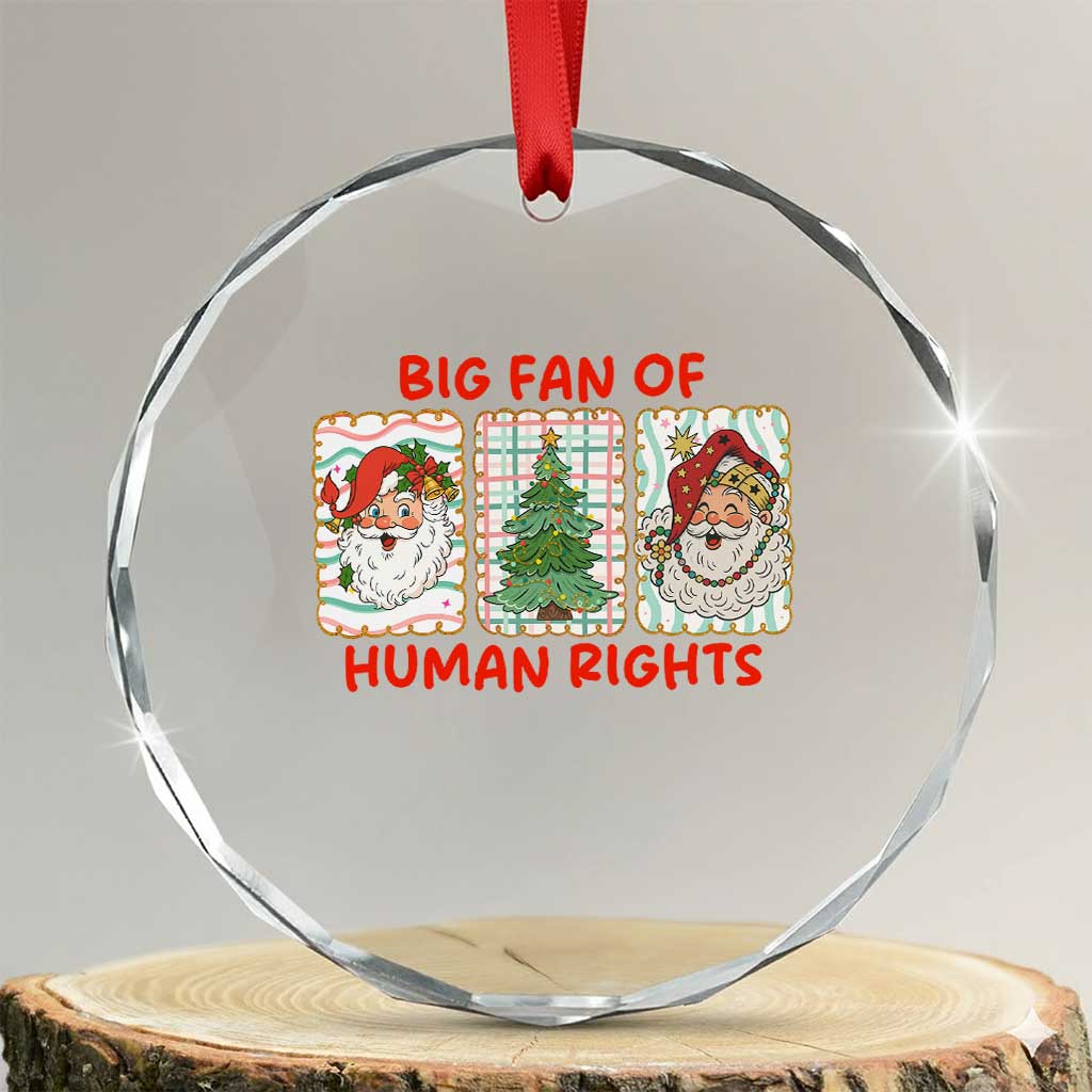 Big Fan Of Human Rights And Equality Crystal Glass Ornament Xmas Activism Gift - Wonder Print Shop