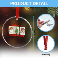 Big Fan Of Human Rights And Equality Crystal Glass Ornament Xmas Activism Gift - Wonder Print Shop