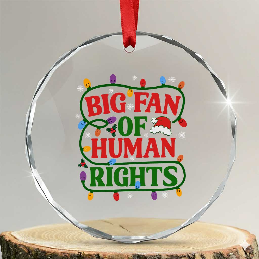 Big Fan Of Human Rights Crystal Glass Ornament Equality Activists Christmas Gift - Wonder Print Shop