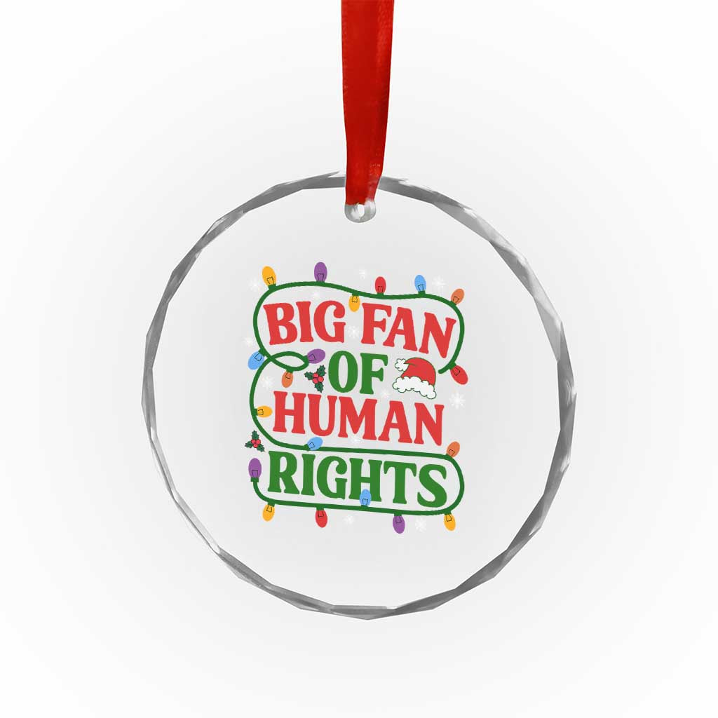 Big Fan Of Human Rights Crystal Glass Ornament Equality Activists Christmas Gift - Wonder Print Shop
