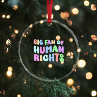 Big Fan Of Human Rights Crystal Glass Ornament Social Justice Equality Activist TS10