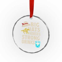 Big Hats Fast Horses Strong Drinks Retro Crystal Glass Ornament Southern Derby Day Watch Party Graphic