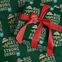 Big Hats Fast Horses Strong Drinks Retro Wrapping Paper Roll Southern Derby Day Watch Party Graphic