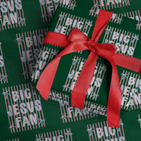 Big Jesus Fan Wrapping Paper Roll Striped Preppy Christian Believer Faith God Religious Gifts