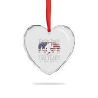 Bigfoot 250 Years American Flag Patriotic 1776 2026 Heart Crystal Glass Ornament