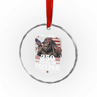 Bigfoot 250 Years Of Freedom Crystal Glass Ornament Patriotic Sasquatch Lover