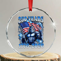 Bigfoot 250th Anniversary America Crystal Glass Ornament 250 Years Of Freedom 4th July 1776 2026 Patriotic Flag