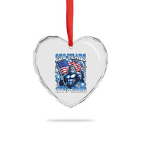 Bigfoot 250th Anniversary America Heart Crystal Glass Ornament 250 Years Of Freedom 4th July 1776 2026 Patriotic Flag