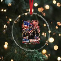 Bigfoot 250th Anniversary Crystal Glass Ornament USA Independence 250 Years Of Freedom 1776 2026 Patriotic Flag