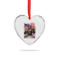 Bigfoot 250th Anniversary Heart Crystal Glass Ornament USA Independence 250 Years Of Freedom 1776 2026 Patriotic Flag