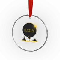 Bigfoot August 12 2026 Total Solar Eclipse Crystal Glass Ornament Totality Sasquatch Cryptid Stargazer Memorabilia