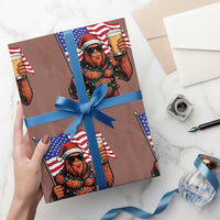 Bigfoot Beer Xmas Wrapping Paper Roll Sasquatch American Flag Patriotic - Wonder Print Shop