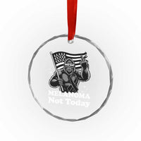 Bigfoot Black Ribbon Crystal Glass Ornament Not Today Melanoma Awareness Gift