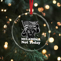 Bigfoot Black Ribbon Crystal Glass Ornament Not Today Melanoma Awareness Gift