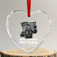 Bigfoot Black Ribbon Heart Crystal Glass Ornament Not Today Melanoma Awareness Gift